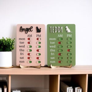 Personlig schematavla för husdjursmatning – Anpassad daglig spårning för katt och hund – Veckovis måltidspåminnelse för husdjur – Unik present till husdjursägaren Y97