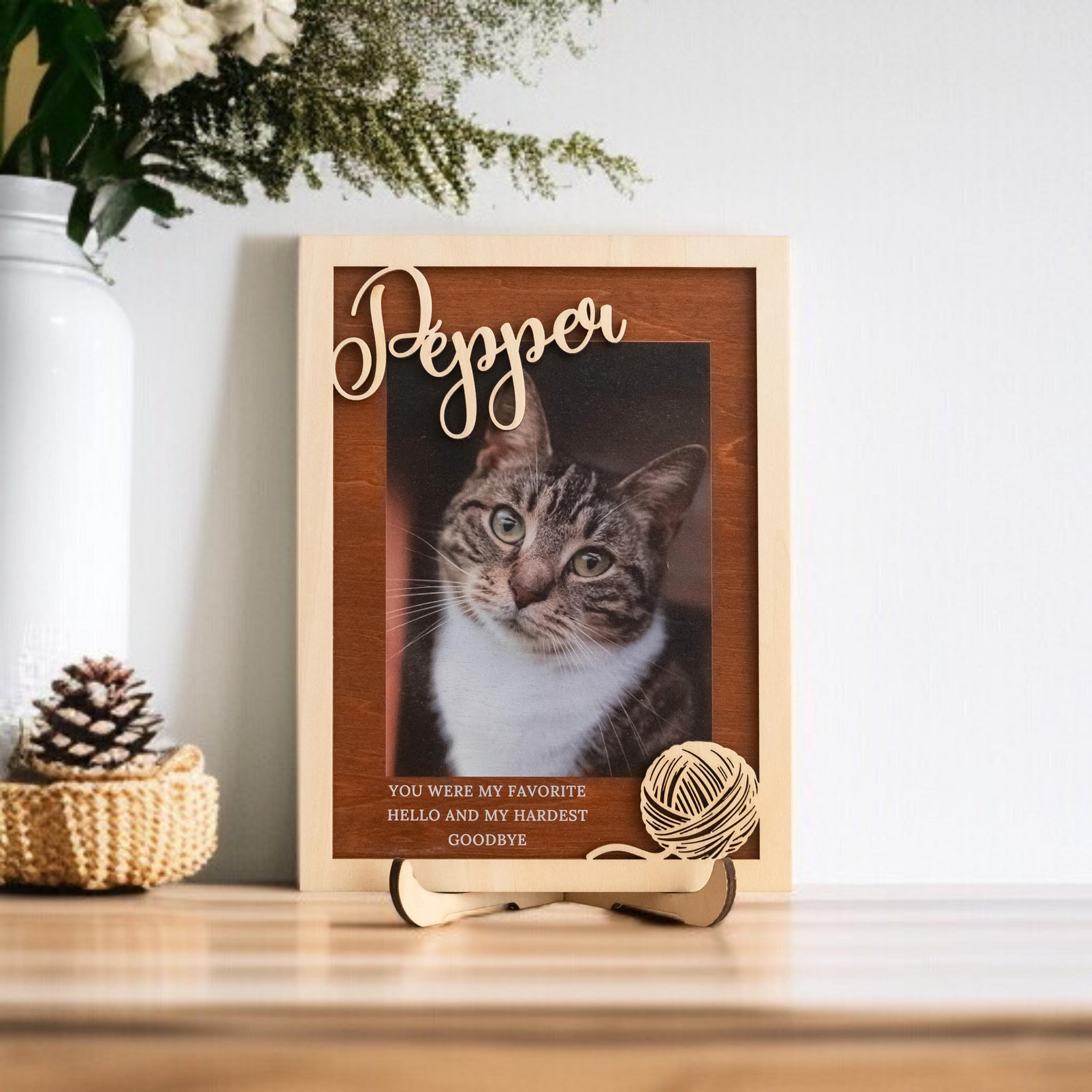 Personalized Pet Memorial Photo Frame With Name & Paw Print – Custom ...