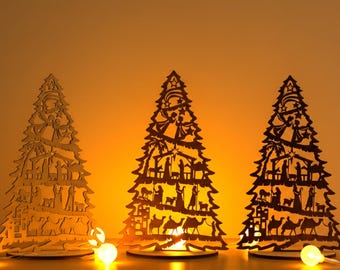 Nativity Scene Christmas Tree | Christian Wood Decor | Religious Holiday Centerpiece G08