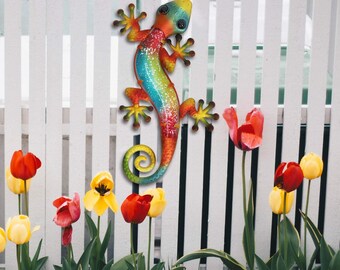 Miniature Blue Gecko Metal Statue Home /& Garden Decor Animal Outdoor Accessories
