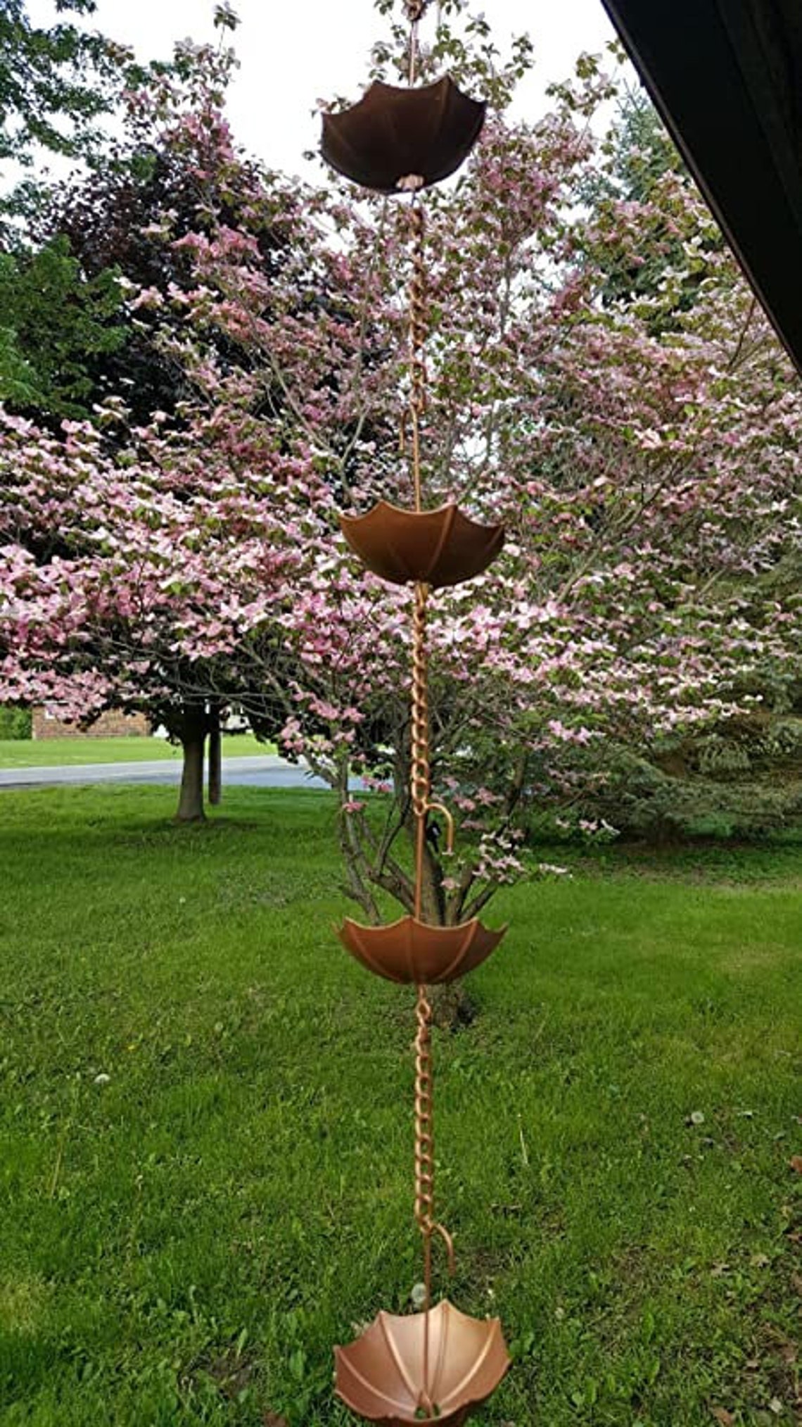 Iron umbrella rain chain with adapter installer piece and Etsy