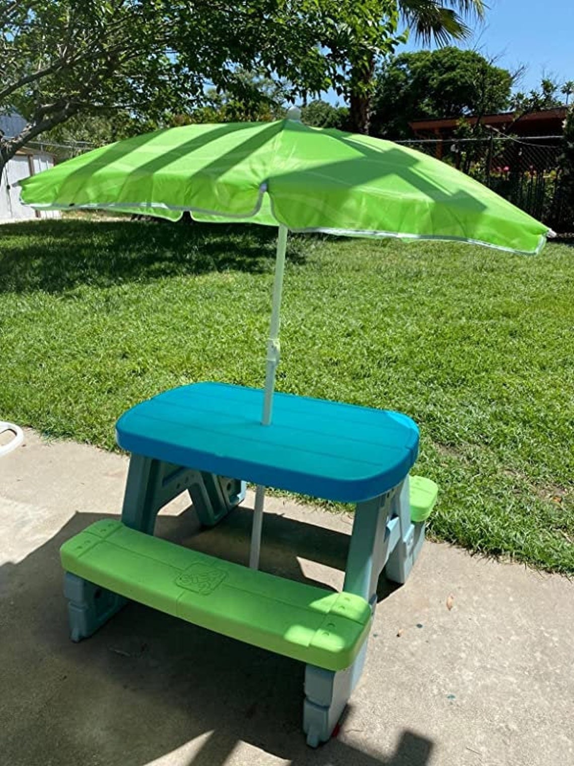 Patio Picnic Table with Umbrella Outdoor Garden Lawn Etsy