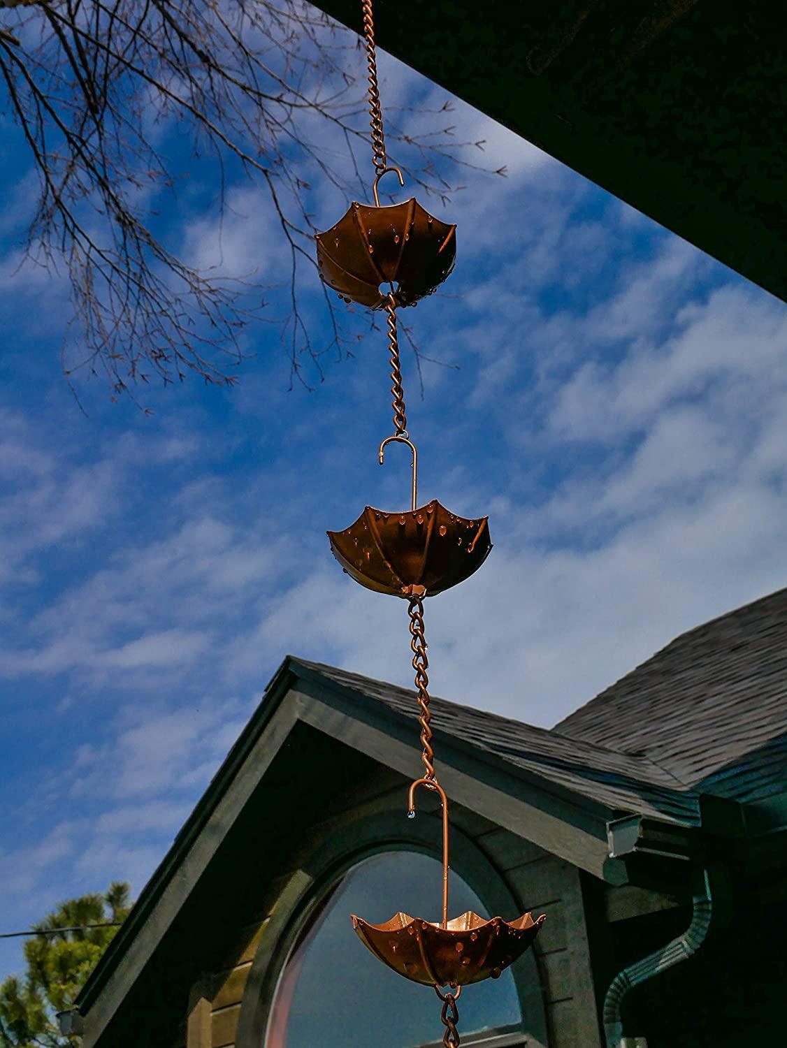 Iron umbrella rain chain with adapter installer piece and Etsy