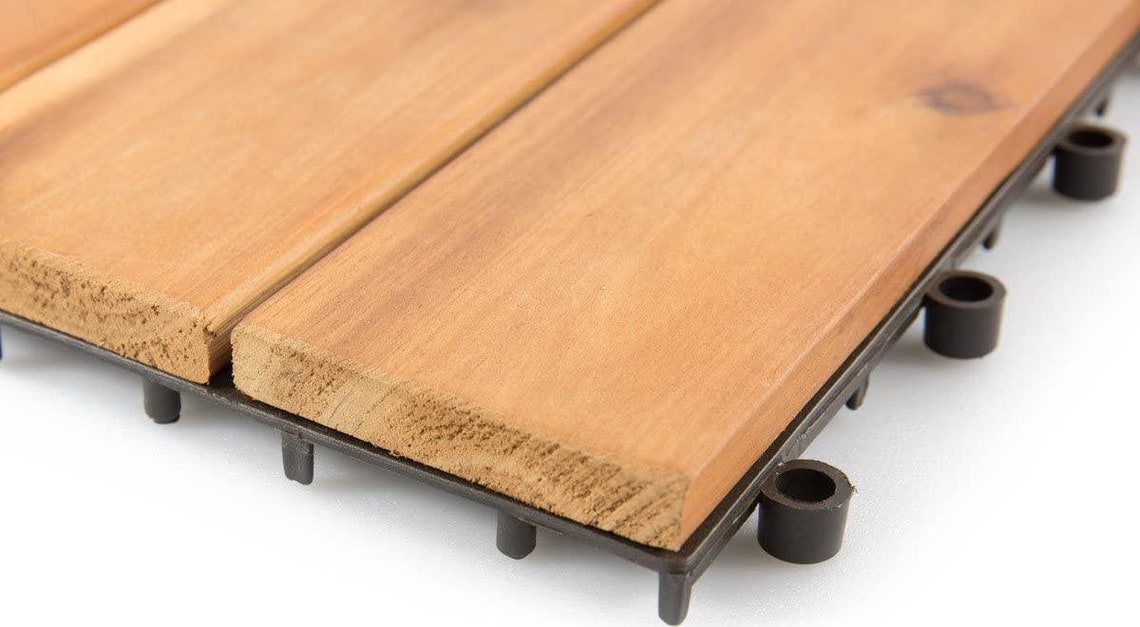 12 x 12 acacia wood deck tiles interlocking patio Etsy