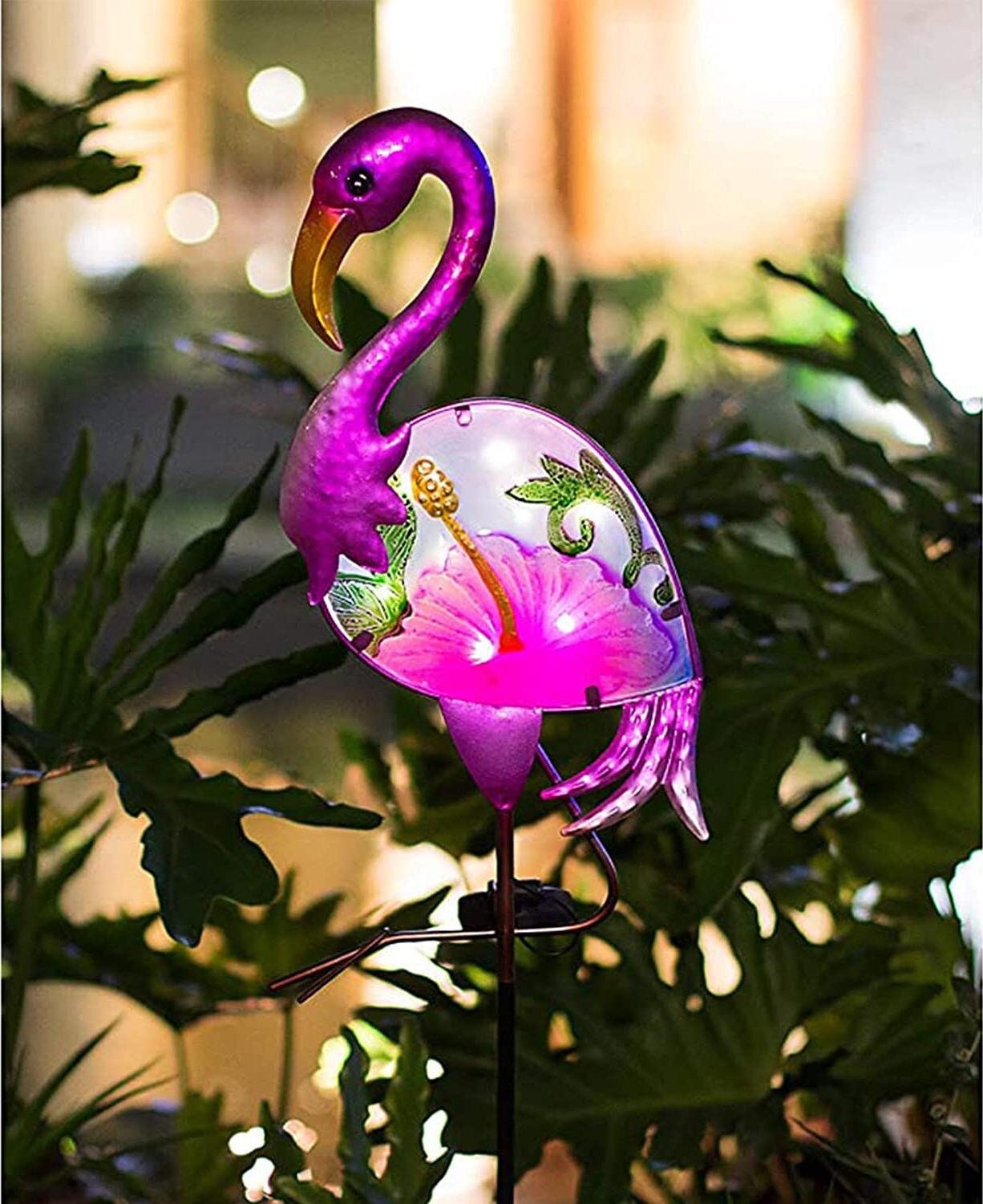 Estaca de jardín de flamencos luz solar camino al aire libre / | Etsy