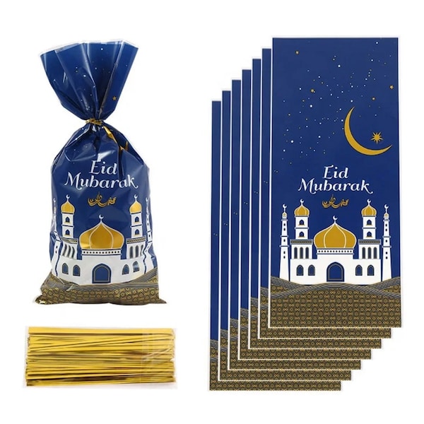 100 Pcs Eid Mubarak Goodie bags