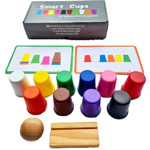 Montessori Spielzeug / Smart Cups / Becher mit Karten / zur Förderung der Feinmotorik / Lernspielzeug