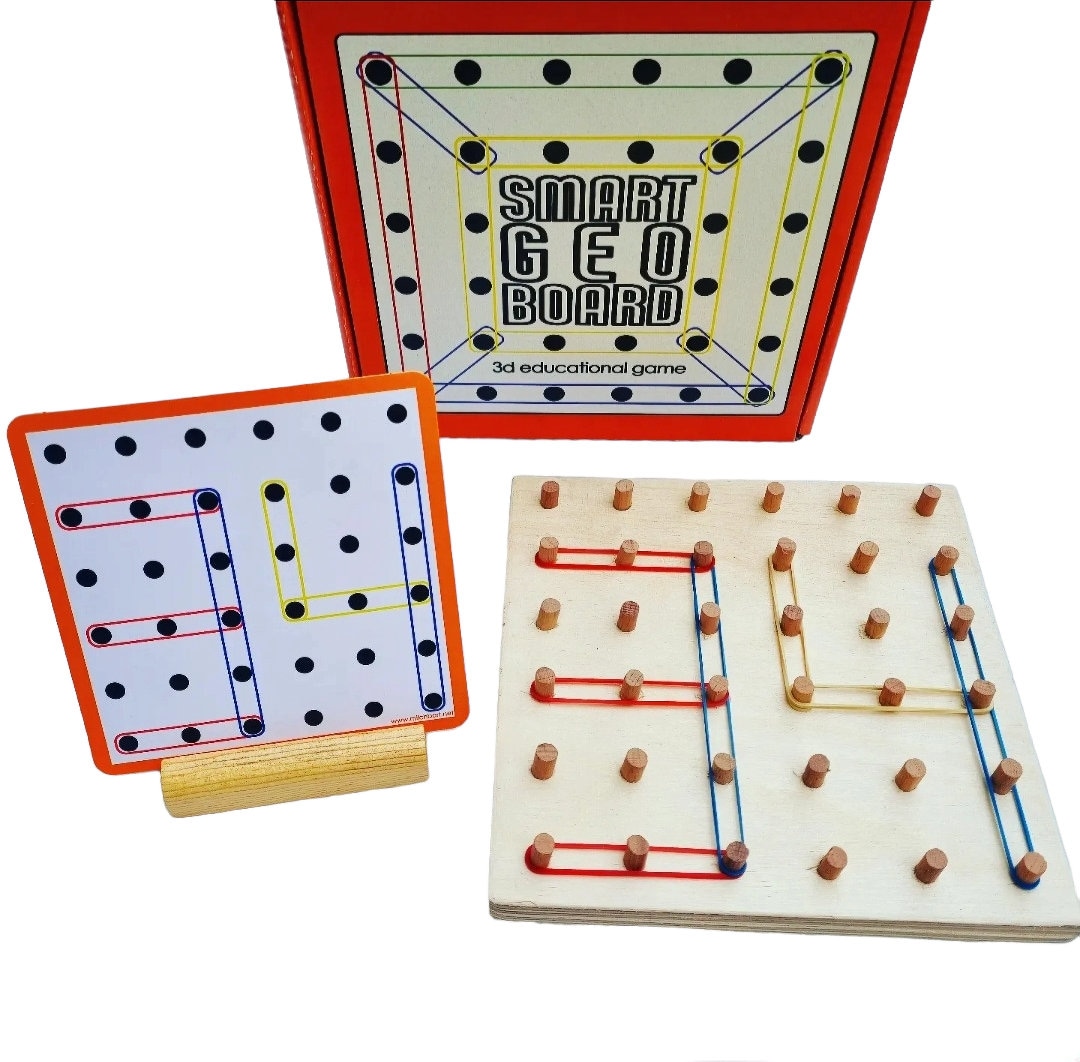 Wooden Geoboard 6x6 / Montessori Toy / Smart Geoboard / Preschool