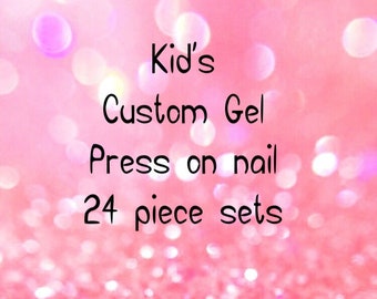 Kid’s Custom 24 piece press on nail set