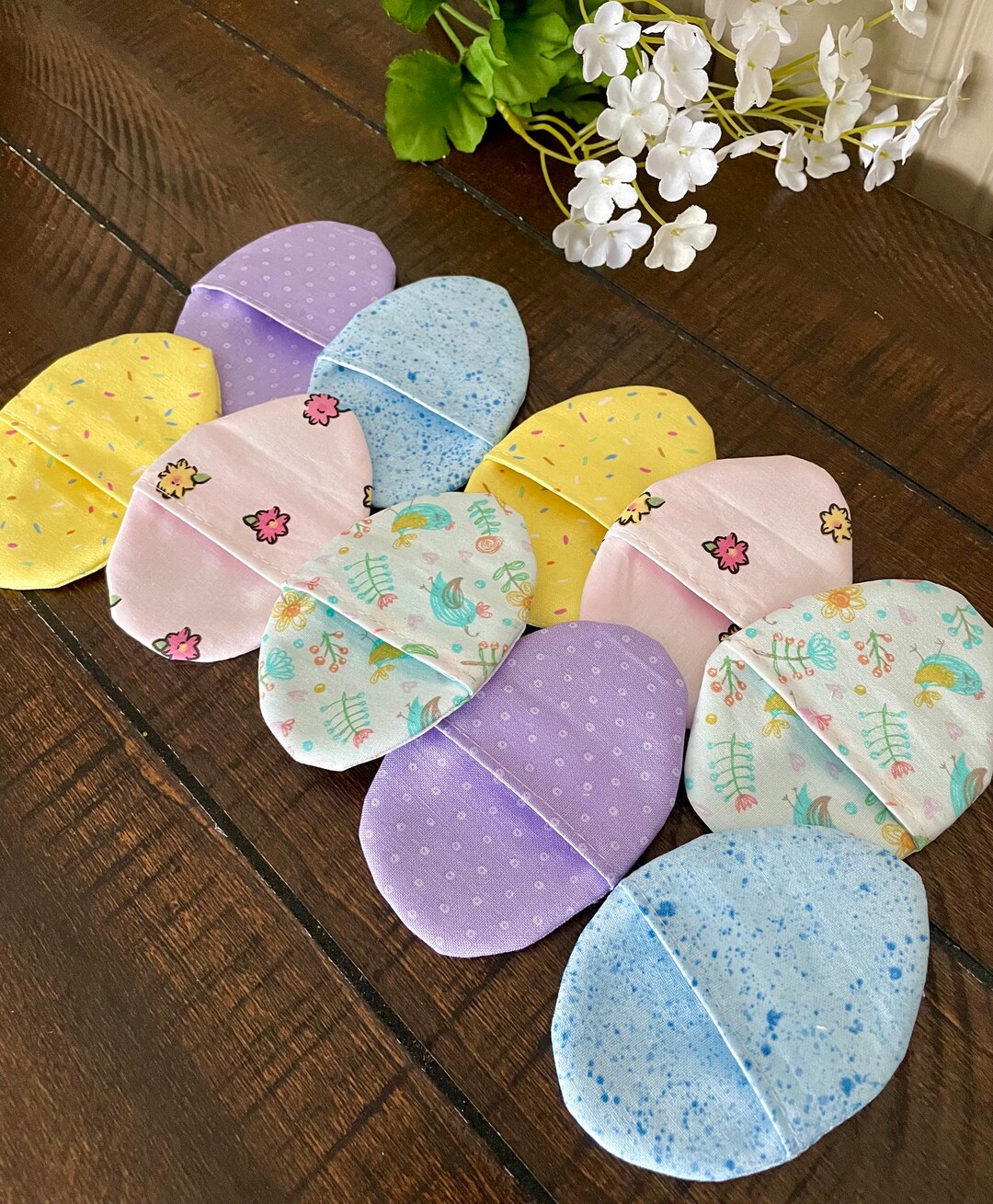 Fillable Pocket Eggs / Fabric Easter Eggs / Handmade Reusable Fabric Eggs / Easter Egg Hunt