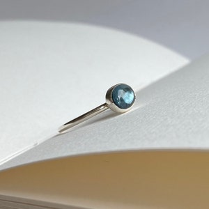 Oval Blue Tourmaline Cabochon Ring