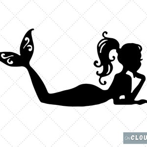 Download Mermaid Silhouette Clipart Vector Mermaid Silhouette Etsy