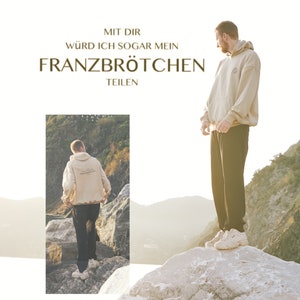 Mir dir würd ich sogar mein Franzbrötchen teilen Hoodie / Shirt, Beige, Unisex, Fair trade, fairwear Bild 1