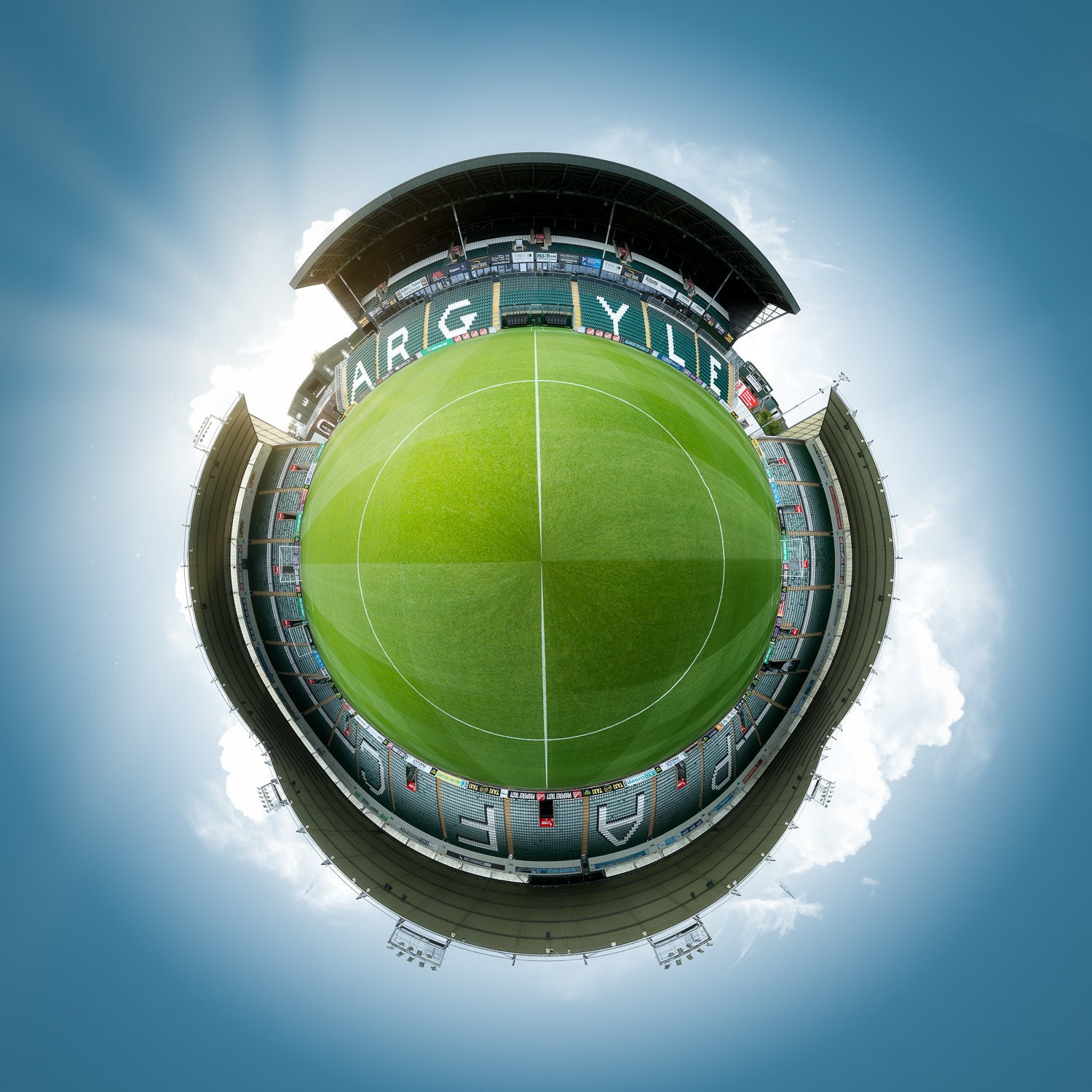 Plymouth Argyle Football Club Stadium Planet Football Print Unique