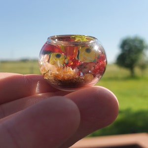 Tiny Resin Dollhouse Fish Bowl Miniature Fishtank Fish Token Miniature Fish Dollhouse Aquarium Resin Fish Bowl Tiny Fish Miniature Fish