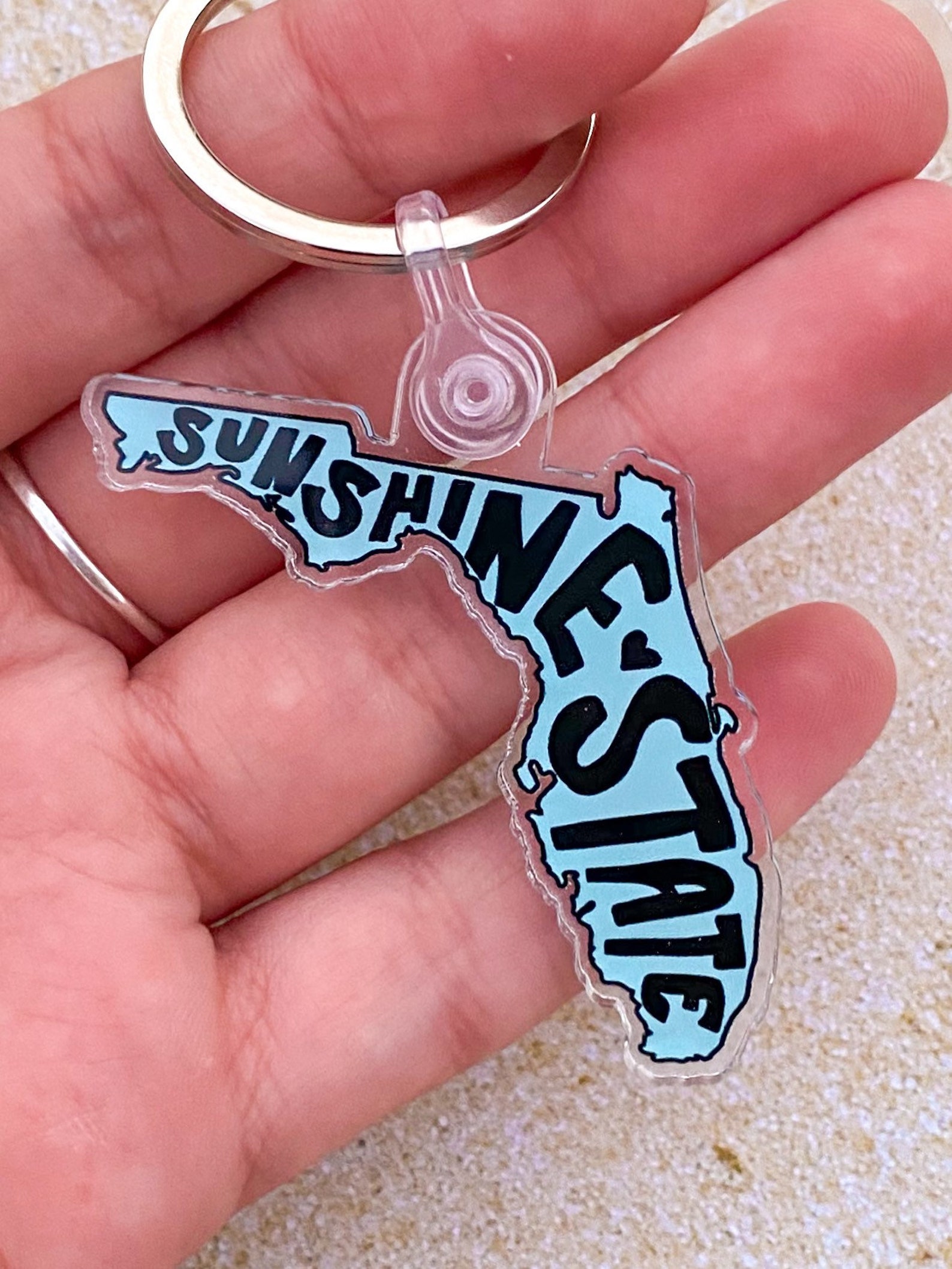Sunshine State Florida Acrylic Keychain State Keychain Etsy