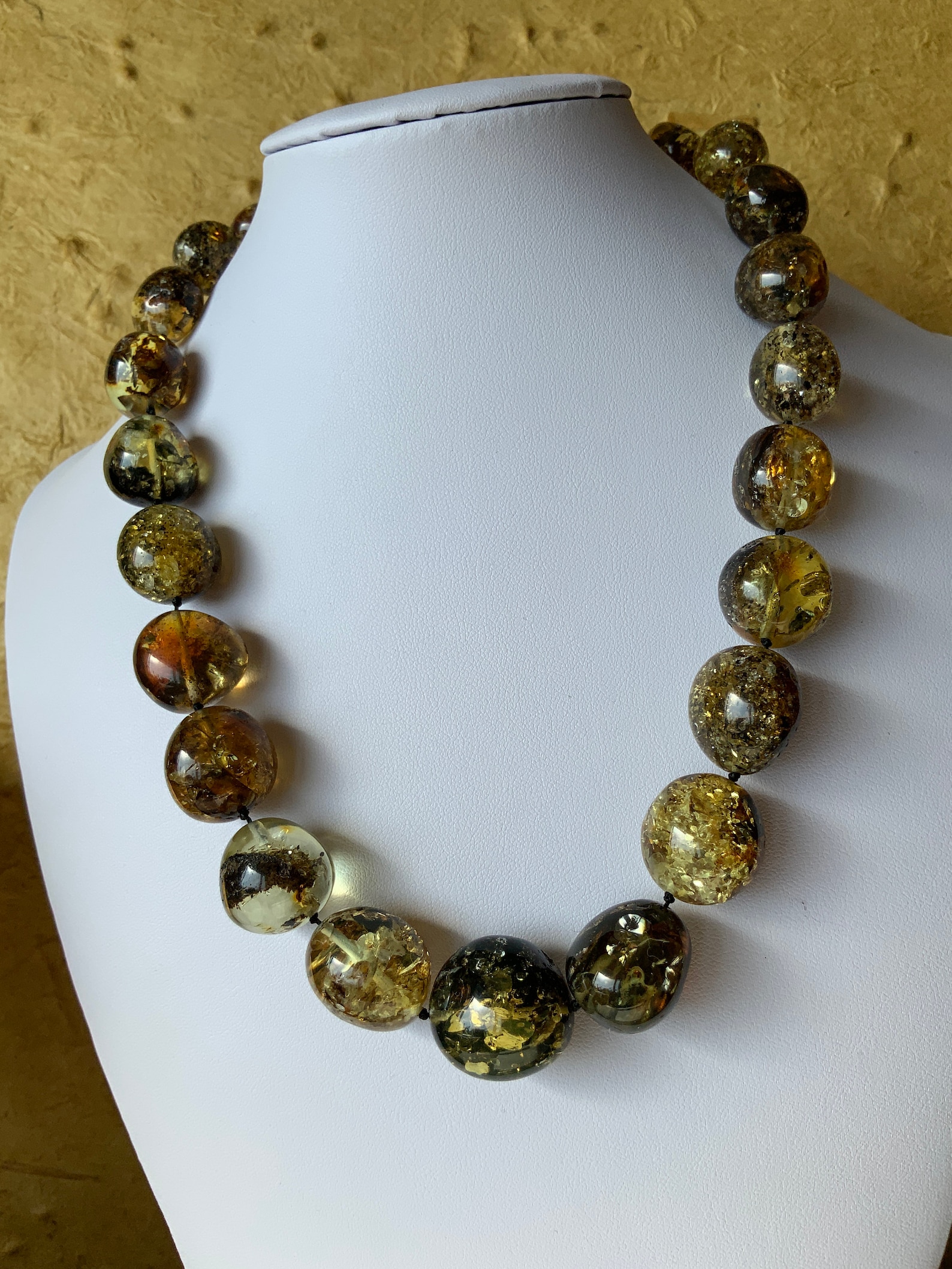 2021mm green amber necklace natural green amber necklaces | Etsy