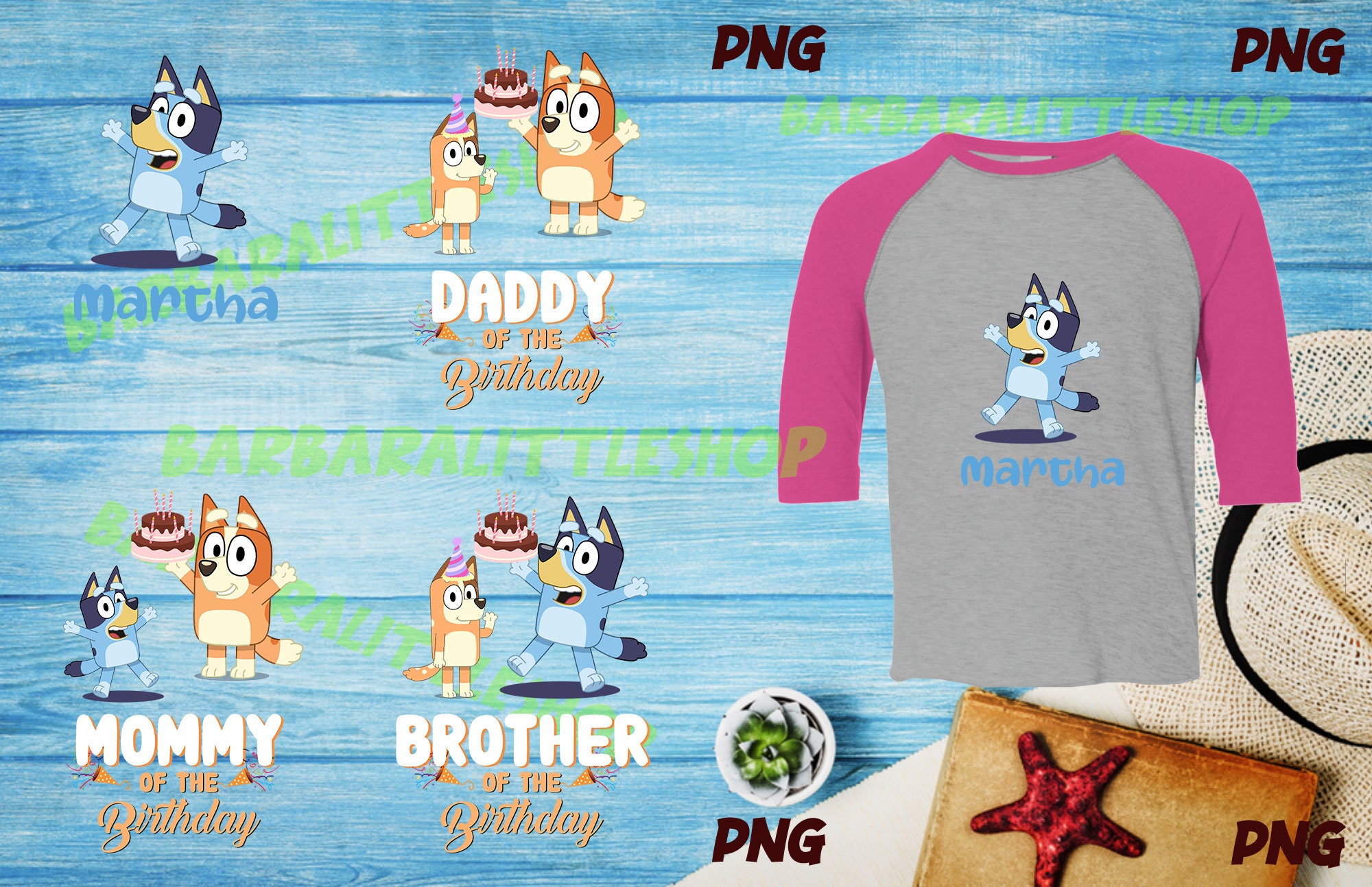 Bluey Family Matching Birthday Iron On Transfer Bluey PNG Etsy