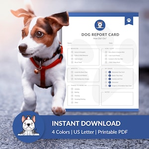 犬の宿泊 / ペットシッター デジタルレポートカードフォーム | ペットケア | USレター | 即時ダウンロード