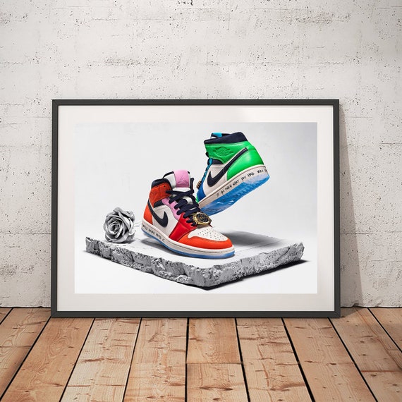 Air Jordan 1 Mid Fearless Wall Art Print Affiche Etsy