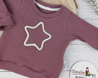 Weihnachtspullover- Stilvolle Sternen Sweater für Babys & Kinder - Outfit Familienshooting - Kleinkind Kleidung - Pulli mit Kordel - Ginalie