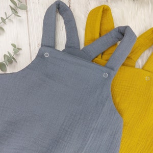 Salopette en mousseline pour bébé et enfant : confortable et légère pour un look d&#39;été parfait ! Combinaisons de différentes couleurs Ginalie