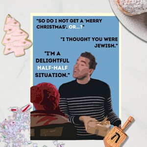 Schitt&#39;s Creek Delightful Half-Half Situation | Printable Holiday Card | Christmas Chanukah Card | Schitt&#39;s Creek Half Jewish Card