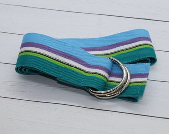 Women's Pink and Green Striped Ribbon Belt Spring and - Etsy