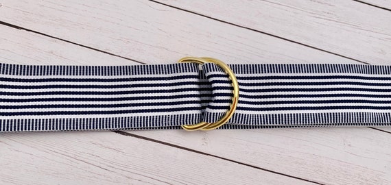 Women's Navy Blue and White Striped 
