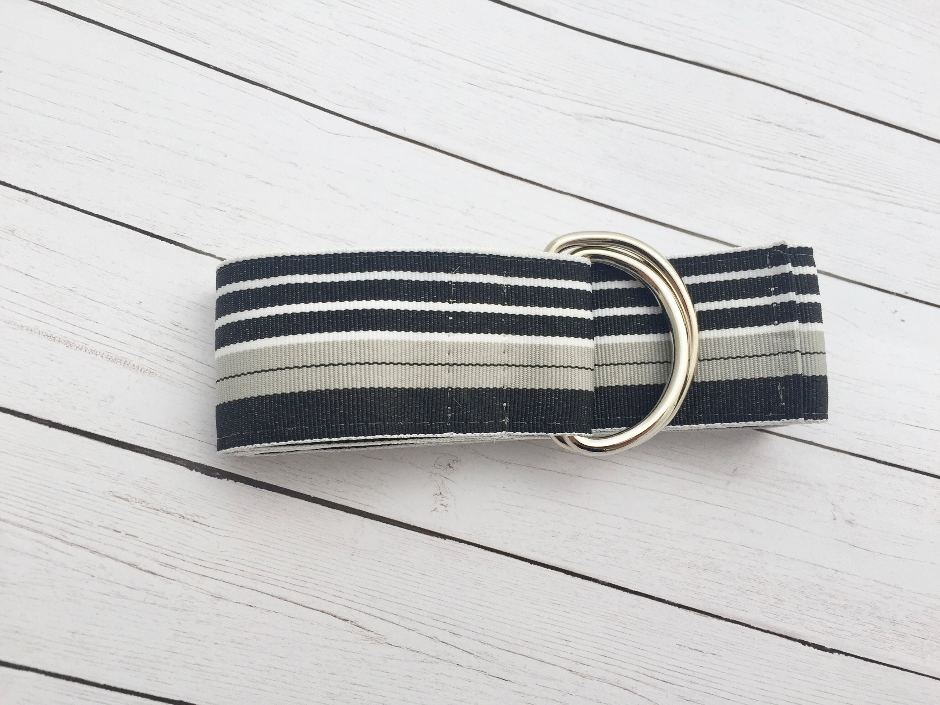 Women's Black and Gray Striped 