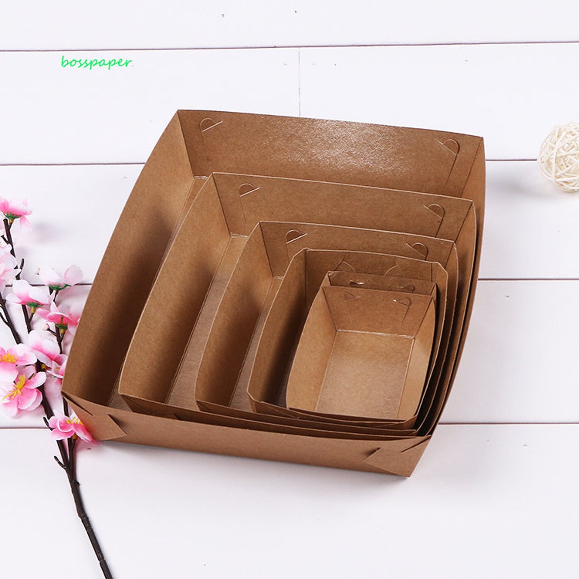 100 Kraft Paper Disposable Lunch Box Take Out Boxes Recyclable Etsy
