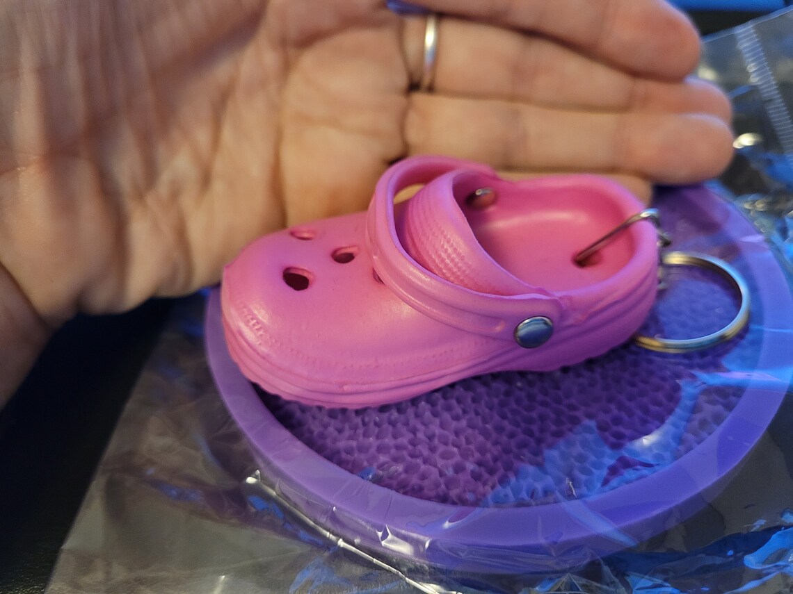 Rubber Croc Shoe Keychain Yellow Blue Red Pink Lime Green