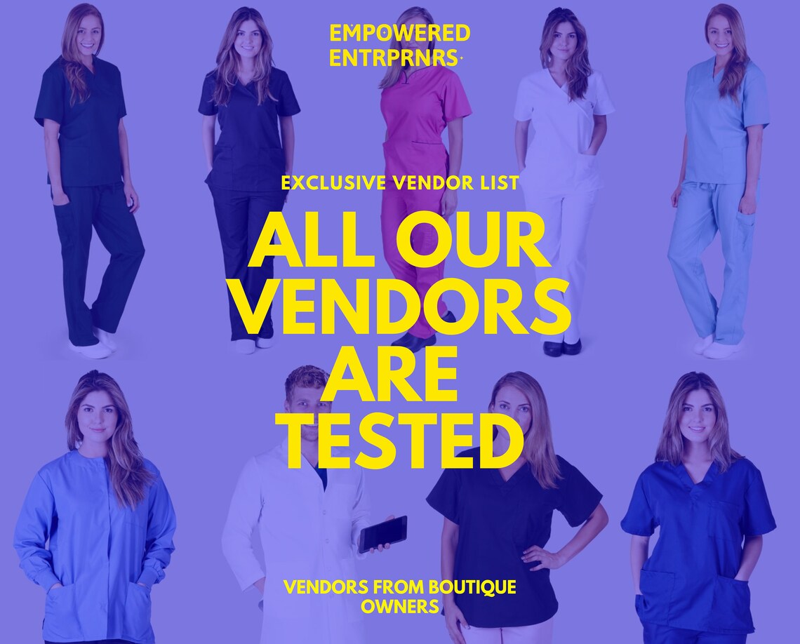 Medical Scrub Vendor List Medical Scrubs Vendor List Etsy