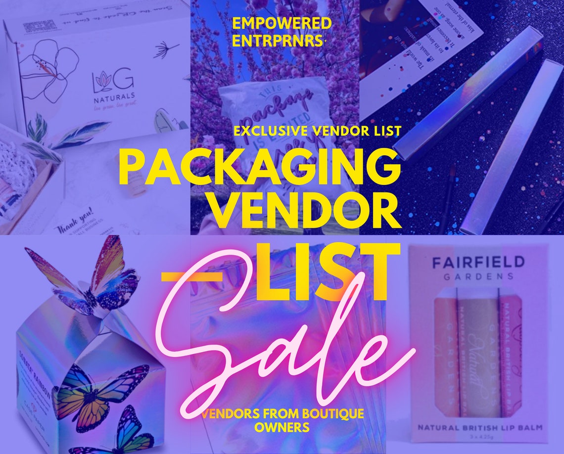 Packaging Vendor List Label Vendor List Custom Packaging Etsy