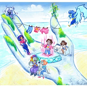 Steven Universe Future: hanging out on the giant hand