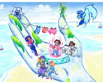 Steven Universe Future: hanging out on the giant hand