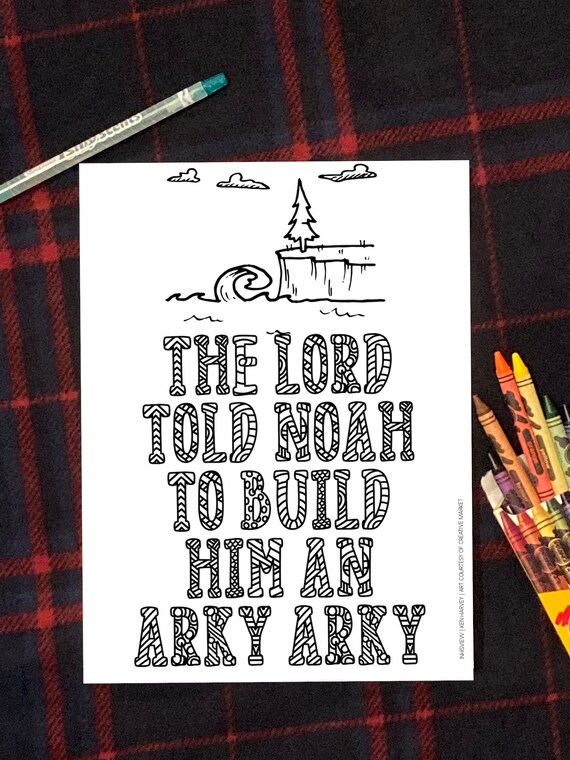 Arky Arky Children's Song Coloring Sheet for Kids Digital - Etsy