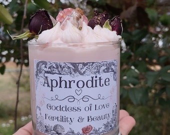 Aphrodite Goddess Candle: Lavender Apricot Scented Soy Candle