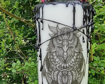 Animal Spirit Candle, Devotional Candle, Owl Candle, Spirit Guide Candle, Ritual Candle, Pagan Candle, Hecate Ritual Candle, Customized