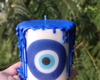 Evil Eye Protection Soy Candle: Witchy Altar Decor