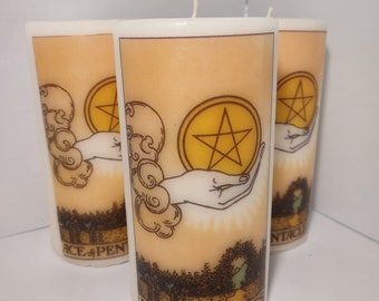 Tarot Card Candle: Unscented Altar Decor, Witchy Pagan Gift