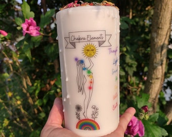 Chakra Meditation Candle: Sacred Herbs, Reiki Altar Candle