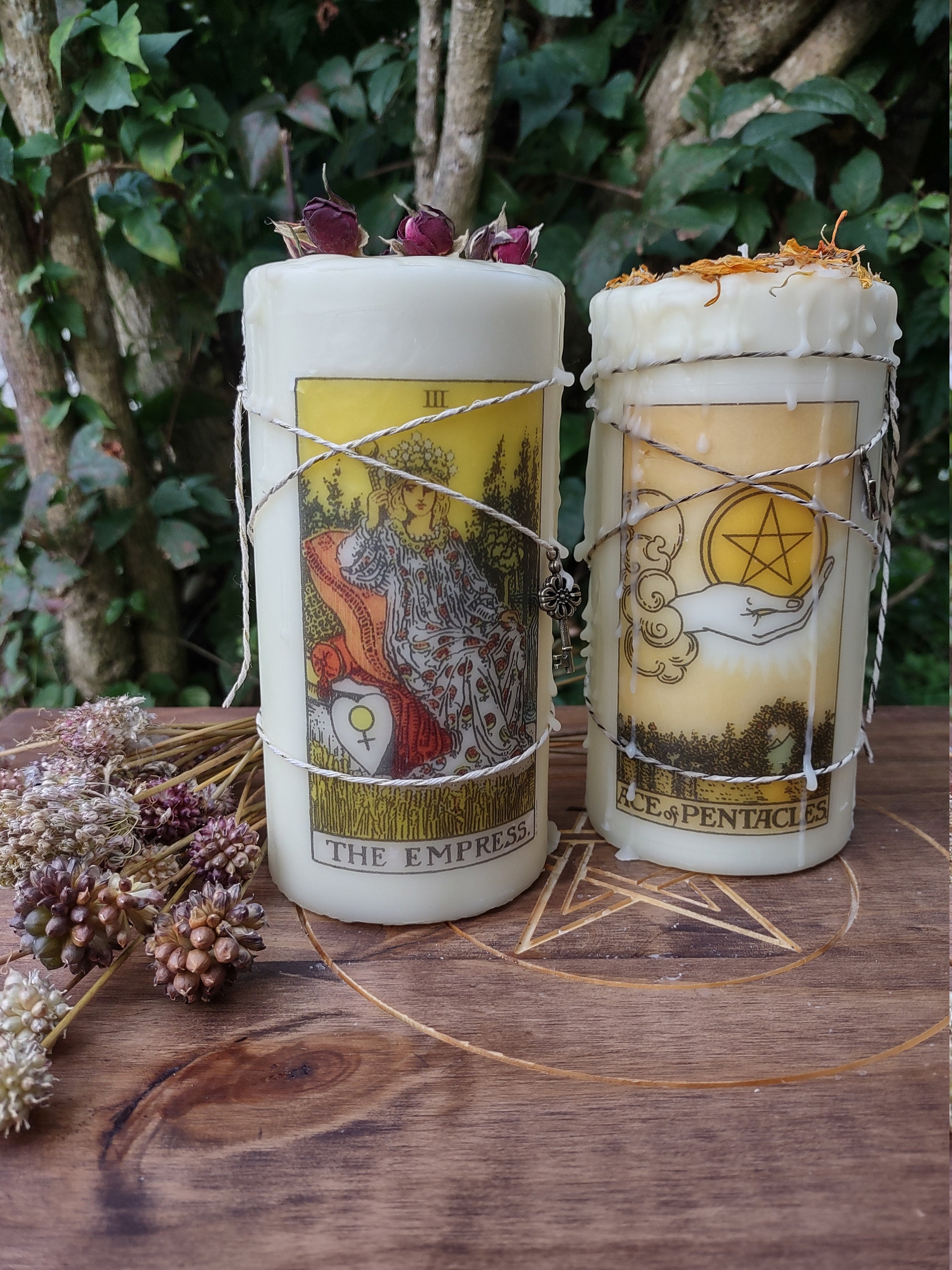 Tarot Candle Tarot Card Candle Witchy Decor Intention Etsy