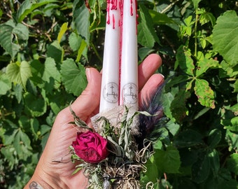 Lilith Devotional Taper Candles, Snake Charm, Poison Apple Scented