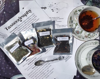 Tasseography Kit, Tasseography Tea Kit with Instructions, Tea Leaf Reading Mini Kit, Loose Leaf Tea, Astral Travel Tea, Divination Kit