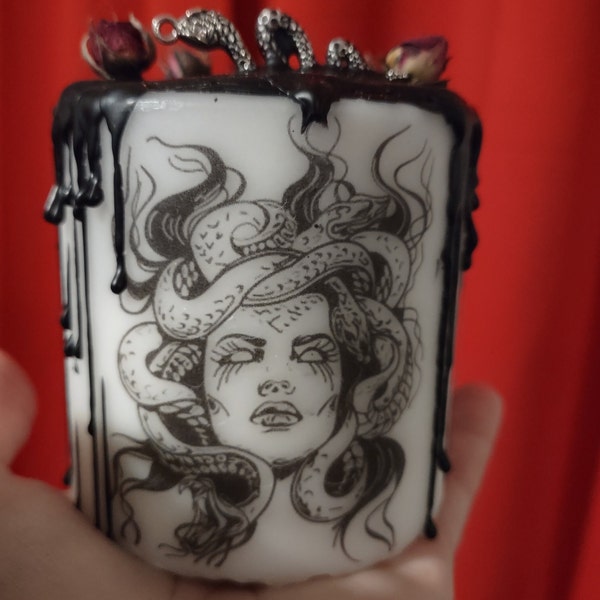 Medusa Candle, Medusa Altar, Offerings for Medusa, Medusa, Snake Charm, Ritual Candle