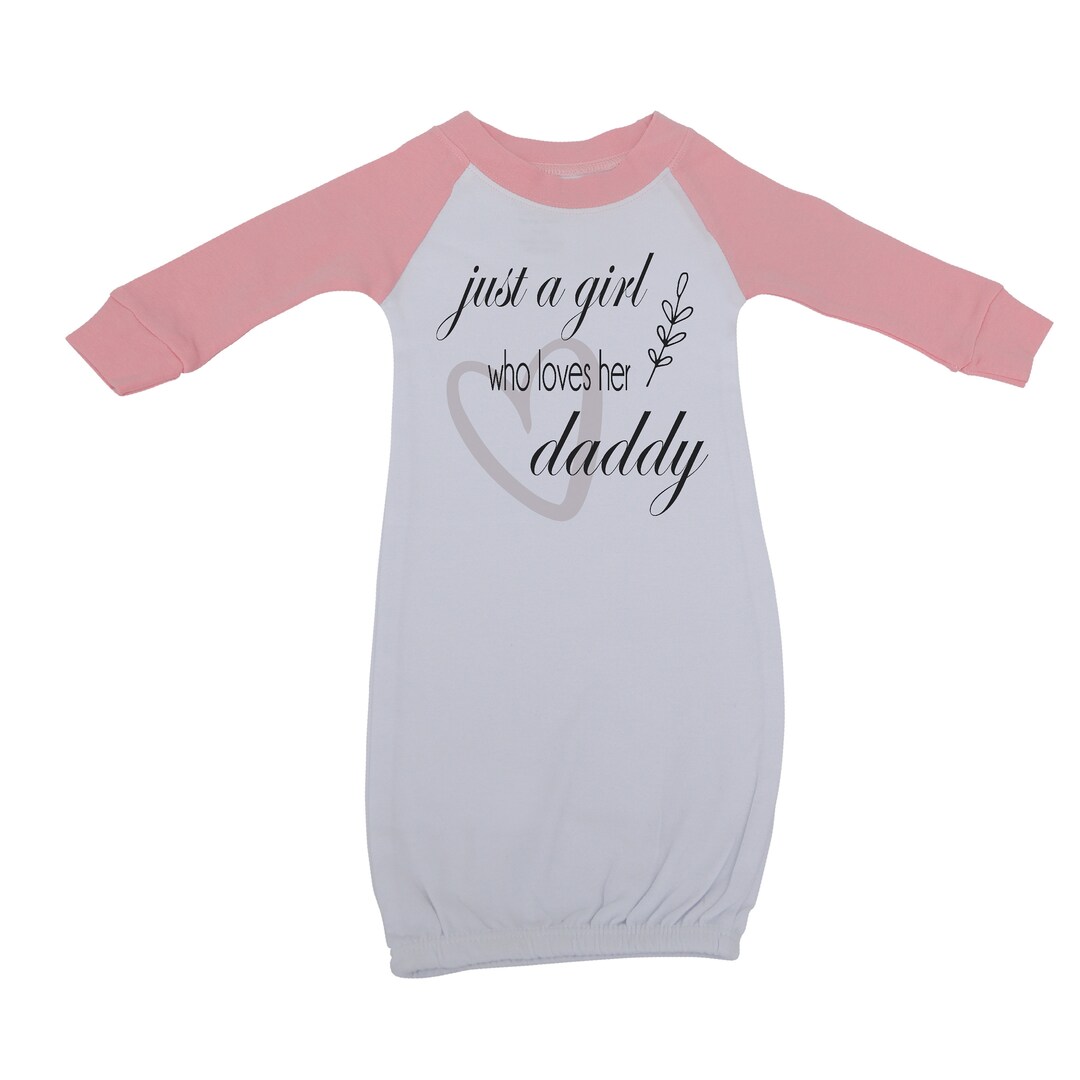 Baby Raglan Gown Girl Infant Baby Gown 100% Cotton Just a Girl Who ...