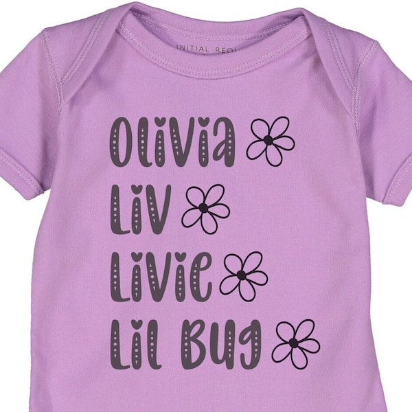 Personalized Purple Short Sleeve Onesie | 100% Cotton | Custom Baby Girl Gift