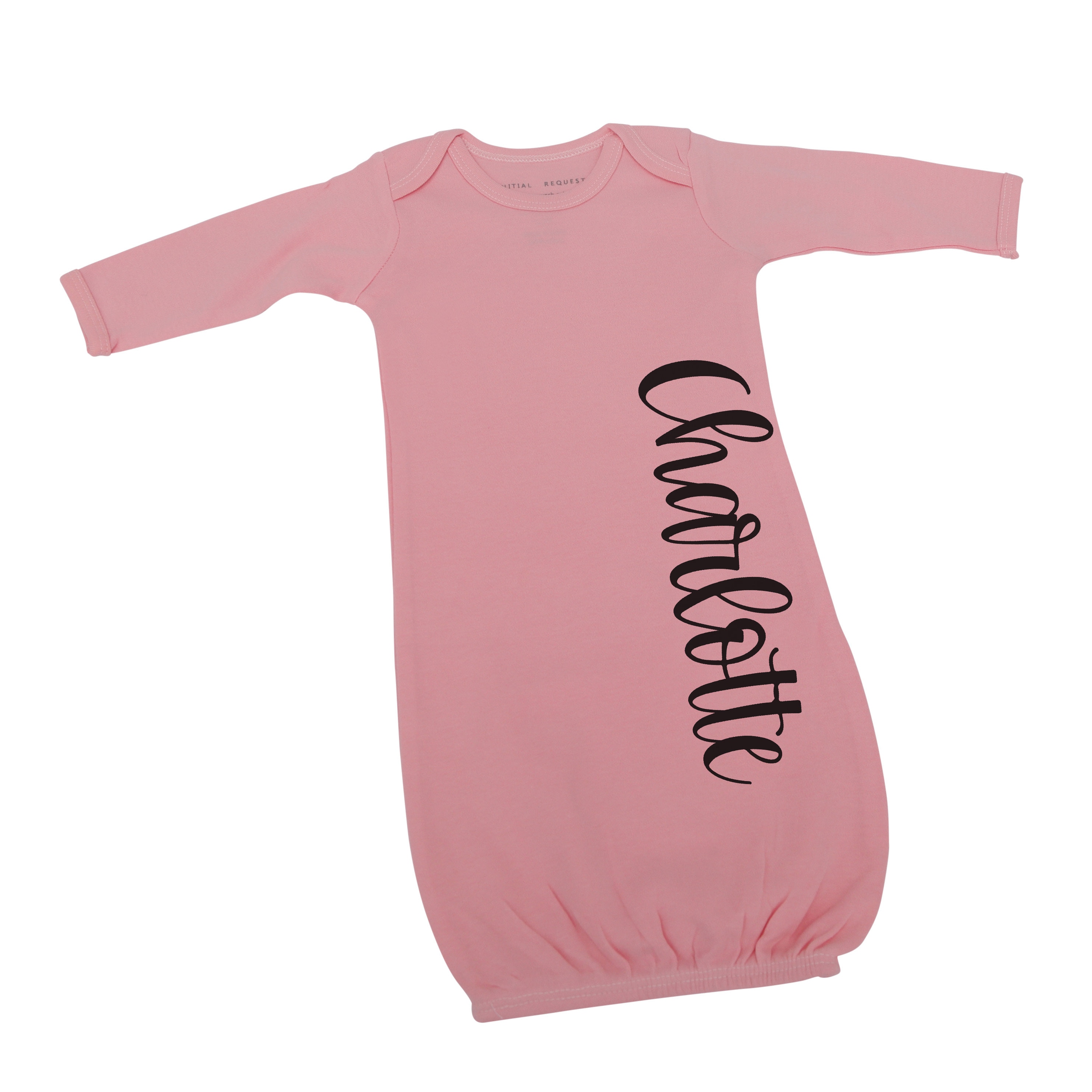 Personalized Pink Baby Gown Personalized Infant Gown Baby Etsy