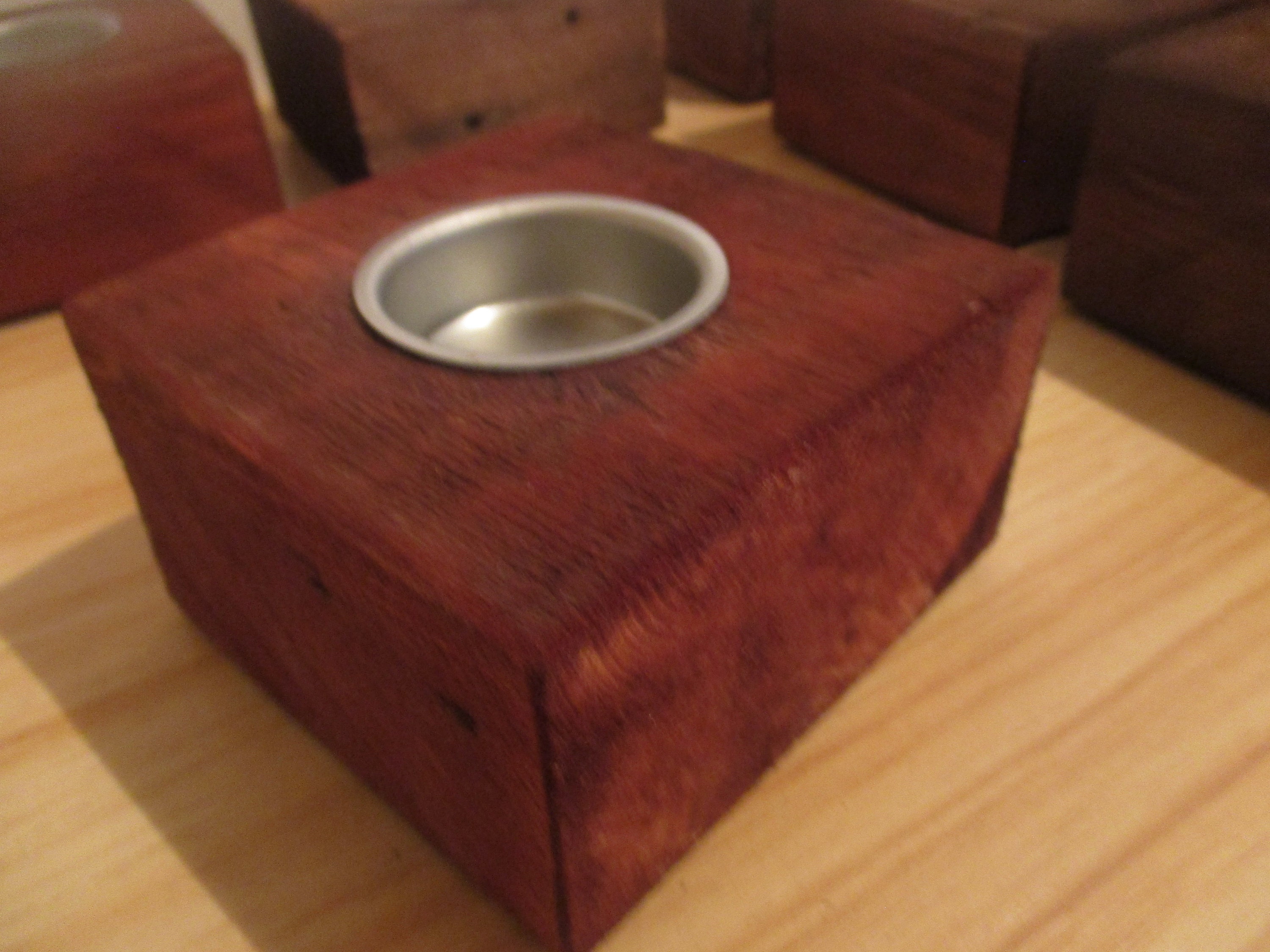 Single Wooden Tea Light Holder Made From Reclaimed Wood. Etsy